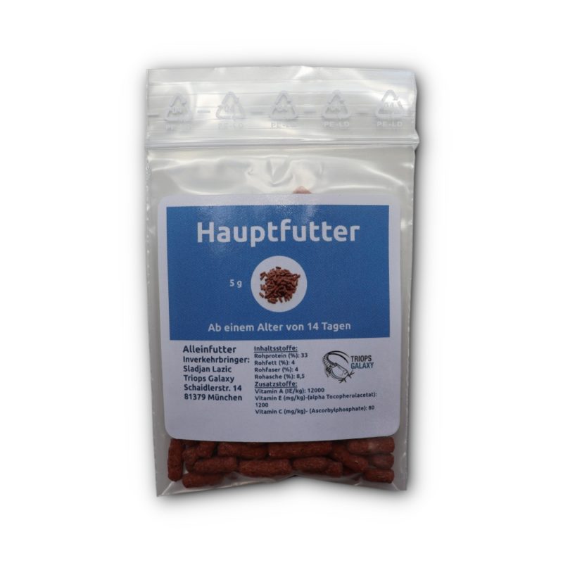 🦐 Triops Hauptfutter, schwimmende Futtersticks, 5 Gramm 🦐